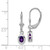Image of 28mm Sterling Silver Rhodium-plated 6x4mm Oval Amethyst Leverback Earrings