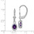 Image of 28mm Sterling Silver Rhodium-plated 7x5mm Oval Amethyst Leverback Earrings