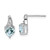 Image of 10mm Sterling Silver Rhodium-plated Diamond Aquamarine Heart Post Earrings