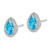 Image of 14mm Sterling Silver Rhodium-plated Polished Blue Topaz & CZ Post Earrings