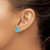 Image of 14mm Sterling Silver Rhodium-plated Polished Blue Topaz & CZ Post Earrings