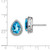 Image of 14mm Sterling Silver Rhodium-plated Polished Blue Topaz & CZ Post Earrings