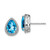 Image of 14mm Sterling Silver Rhodium-plated Polished Blue Topaz & CZ Post Earrings