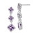 Image of 35mm Sterling Silver Rhodium-plated Polished Amethyst Post Dangle Earrings