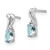 Image of 10mm Sterling Silver Rhodium-plated Diamond & Aquamarine Oval Post Earrings