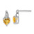 10mm Sterling Silver Rhodium-plated Diamond and Citrine Heart Post Earrings