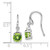 19mm Sterling Silver Rhodium-plated Round Peridot and Diamond Wire Earrings