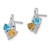 Image of 14mm Sterling Silver Rhodium-plated Blue Topaz and Citrine Diamond Earrings