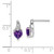 Image of 10mm Sterling Silver Rhodium-plated Diamond and Amethyst Heart Post Earrings