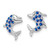 Image of 14mm Sterling Silver Rhodium-plated Sapphire & Diamond Dolphin Post Earrings