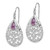 Image of 40mm Sterling Silver Rhodium-plated Amethyst Teardrop Shepherd Hook Earrings