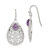 Image of 40mm Sterling Silver Rhodium-plated Amethyst Teardrop Shepherd Hook Earrings