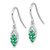 Image of 25mm Sterling Silver Rhodium-plated Diamond & Emerald Shepherd Hook Earrings