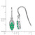 Image of 25mm Sterling Silver Rhodium-plated Diamond & Emerald Shepherd Hook Earrings