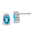 Image of 10mm Sterling Silver Rhodium-plated Oval Blue Topaz and Diamond Post Earrings