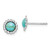 Image of 8mm Sterling Silver Rhodium-plated Created Simulated Turquoise Post Earrings