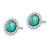 8mm Sterling Silver Rhodium-plated Created Simulated Turquoise Post Earrings