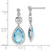 Image of 28mm Sterling Silver Rhodium-plated White and Blue Topaz Post Dangle Earrings