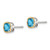 Image of 6.5mm Sterling Silver w/ 14K Accent Light Swiss Blue Topaz Square Stud Earrings
