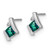 Image of 9.9mm Sterling Silver Antiqued Cushion Created Alexandrite and Diamond Earrings