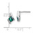Image of 9.9mm Sterling Silver Antiqued Cushion Created Alexandrite and Diamond Earrings