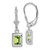 Image of 26mm Sterling Silver Rhodium-plated 7x5 Emerald-cut Peridot Leverback Earrings