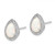 Image of 14mm Sterling Silver Rhodium-plated Polished Simulated Opal & CZ Post Earrings