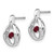 Image of 14mm Sterling Silver Rhodium-plated Lab Created Ruby Birthstone Vibrant Earrings