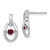 Image of 14mm Sterling Silver Rhodium-plated Lab Created Ruby Birthstone Vibrant Earrings
