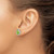 Image of 14mm Sterling Silver Rhodium-plated Polished Simulated Peridot & CZ Post Earrings