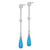 Image of 63mm Sterling Silver Rhodium-plated Simulated Turquoise and CZ Post Dangle Earrings