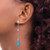 Image of 63mm Sterling Silver Rhodium-plated Simulated Turquoise and CZ Post Dangle Earrings