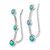 Image of 23mm Sterling Silver Rhodium-plated Created Simulated Turquoise Ear Climber Earrings