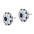 13.46mm Sterling Silver Rhodium-plated CZ and Synthetic Blue Spinel Flower Post Earrings