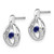 Image of 14mm Sterling Silver Rhodium-plated Created Blue Sapphire Birthstone Vibrant Earrings