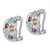 Image of 18mm Sterling Silver Rhodium-plated Amethyst/Blue Topaz/Garnet/Citrine Omega Back Earrings