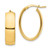 Image of 24.66mm 14K Yellow Gold High Polished 7mm Oval Hoop Earrings TF1418