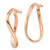 Image of 23.57mm 14k Rose Gold Polished 2mm Wavy Hoop Earrings