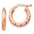 Image of 10mm 14k Rose Gold 3x10mm Diamond-cut Hoop Earrings