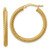 Image of 26.5mm 14K Yellow Gold 3x20mm Twisted Round Hoop Earrings