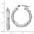 Image of 29.25mm 14k 4x20mm White Gold Diamond-cut Round Hoop Earrings