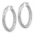 Image of 35mm 14k 4x25mm White Gold Diamond-cut Round Hoop Earrings