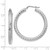 Image of 41.25mm 14k 4x30mm White Gold Diamond-cut Round Hoop Earrings