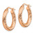 Image of 23.4mm 14k 4mm Rose Gold Polished Diamond-cut Round Hoop Earrings