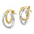 Image of 15.7mm 14K Two-tone Gold Polished Diamond-cut Hinged Hoop Earrings