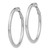 Image of 41mm 14k White Gold 3x35mm Polished Round Omega Back Hoop Earrings