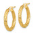 Image of 23.3mm 14K Yellow Gold 3mm Polished & Satin Diamond-cut Hoop Earrings