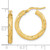 Image of 23.3mm 14K Yellow Gold 3mm Polished & Satin Diamond-cut Hoop Earrings