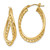 Image of 19mm 14K Yellow Gold Textured and Polished Twist Oval Hoop Earrings