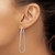 Image of 56.95mm 14k White Gold Polished & Diamond-cut Double Triangle Hoop Earrings